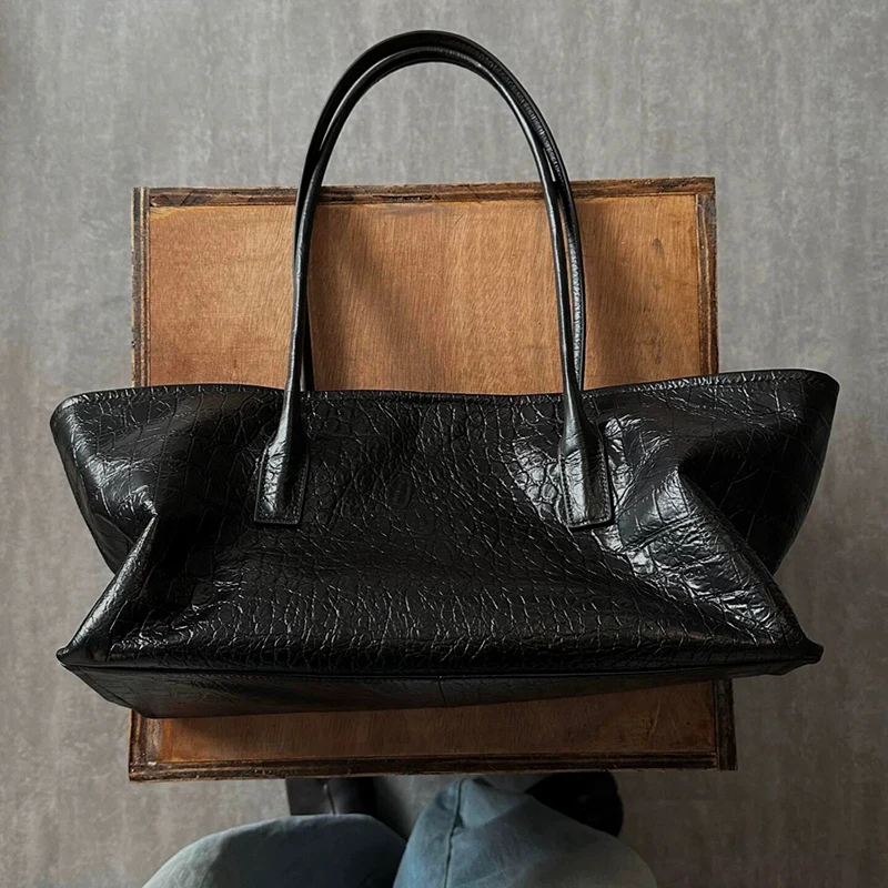 Luxury Bags Tote - レトロなクロコダイル柄ハンドバッグ、ファッショナブルで豪華な女性用シンプル大容量軽量クロスボディショルダーバッグ