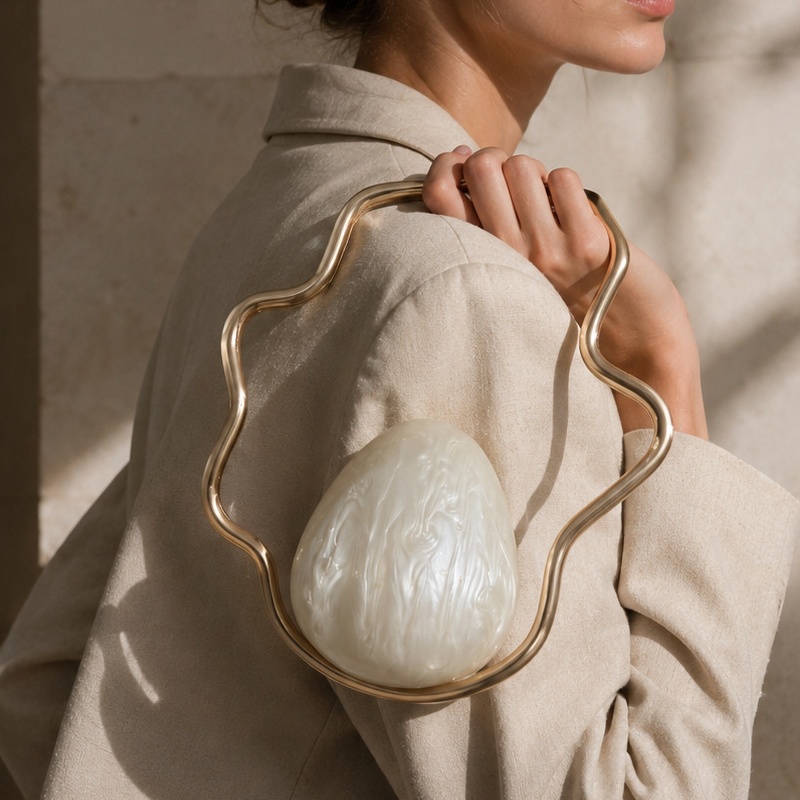 Luxury Bags Cute - 女性用ミニアクリルエッグバッグ、ゴールドフレーム付きキュートなパールイブニングクラッチバッグ、ウェディングパーティー用高級財布とハンドバッグデザイナー