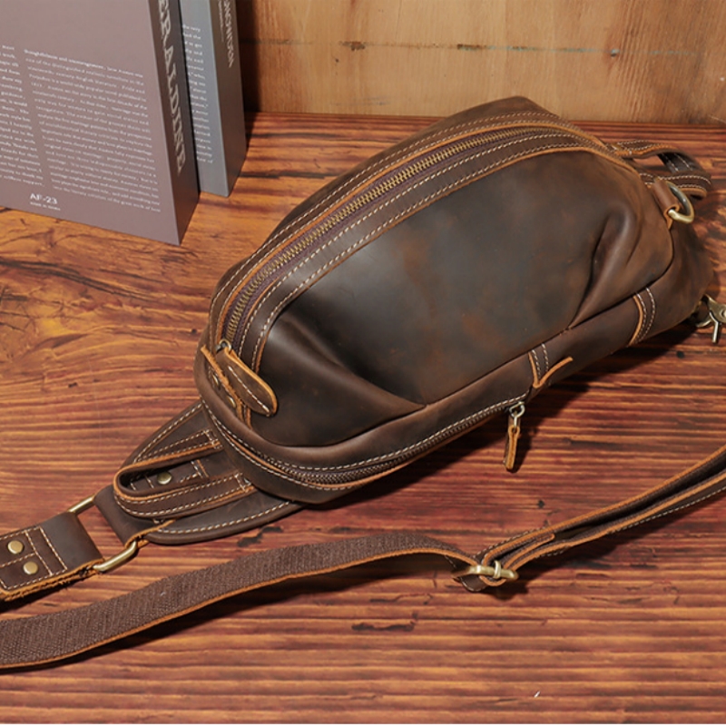 Luxury Bags Leather - 男性用本革ショルダーバッグ,多機能ショルダーバッグ,アウトドアスポーツ用バックパック,高級ファッションデザイン