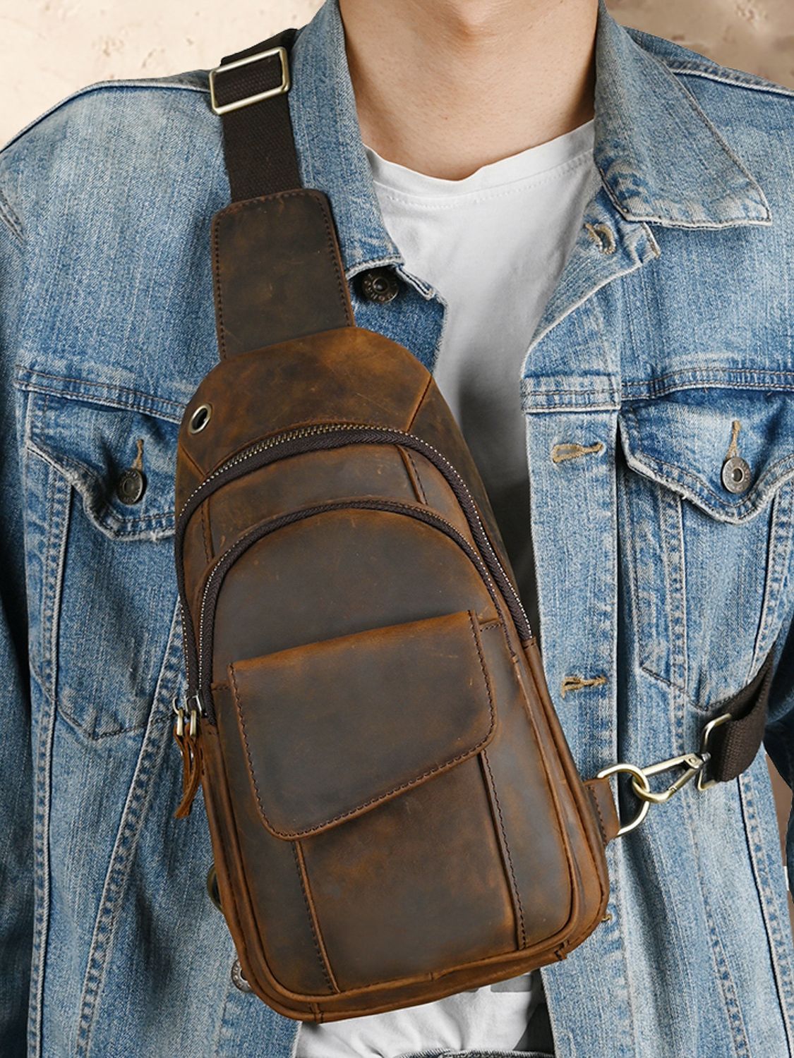 デザイナー高級多機能男性チェストバッグ大容量アウトドア男性ス - Luxury Bags Leather のレビューと価格