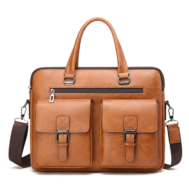 男性用PUレザービジネスブリーフケース,ショルダーバッグ,ラ - Luxury Bags Tote のレビューと価格