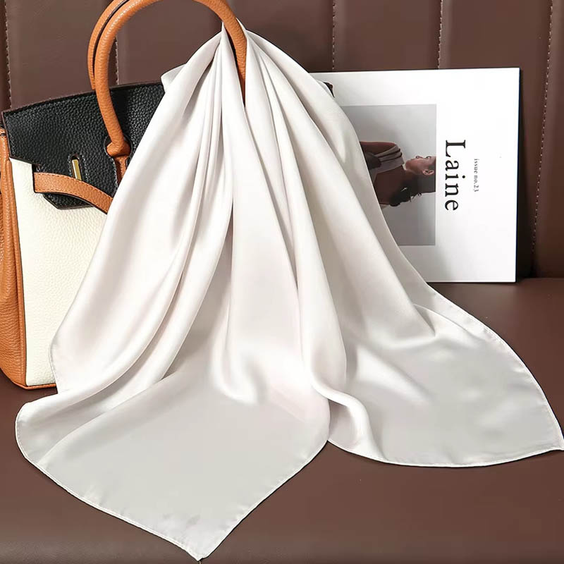 高級無地シルクスクエアスカーフ女性用ソフトサテン馬毛ヘアバン - Luxury Bags China のレビューと価格