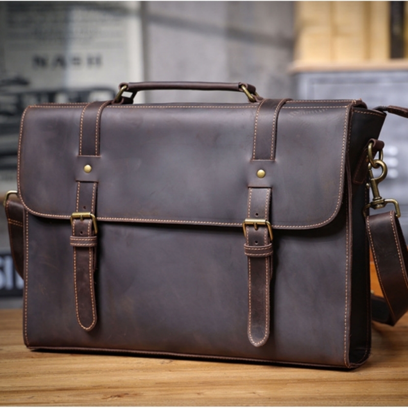 男性用本革ビジネスブリーフケース,ショルダーバッグ,クロスオ - Luxury Bags Tote のレビューと価格