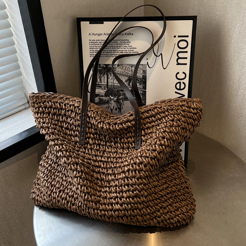 麦わら織りトートバッグ カジュアル 大容量 高級感 デザイン - Luxury Bags Tote のレビューと価格