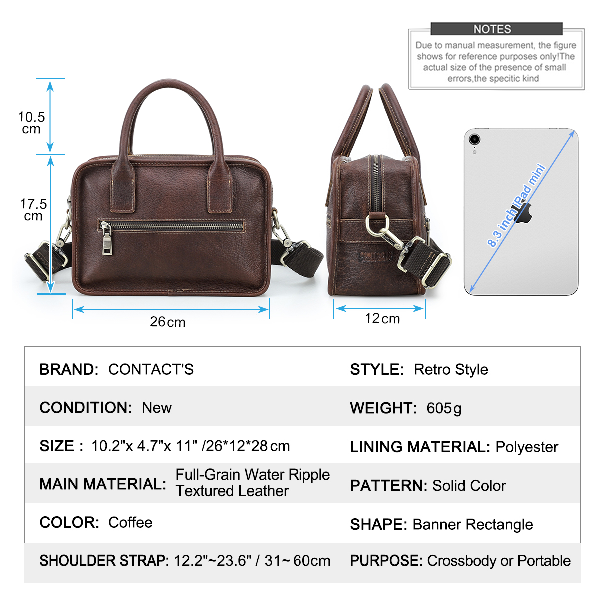CONTACT'S 本革メンズトートバッグスリングショルダー - Luxury Bags Tote のレビューと価格