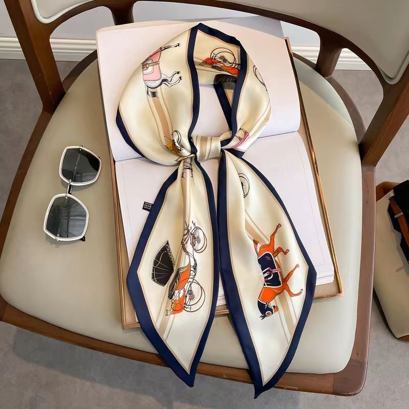 高級デザインシルクスキニー帽子スカーフ女性プリント春ネクタイ - Luxury Bags China のレビューと価格