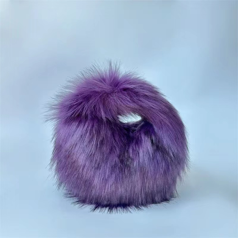 女性のための小さな毛皮のバッグ,柔らかい豪華な手首のバッグ, - Luxury Bags Cute のレビューと価格