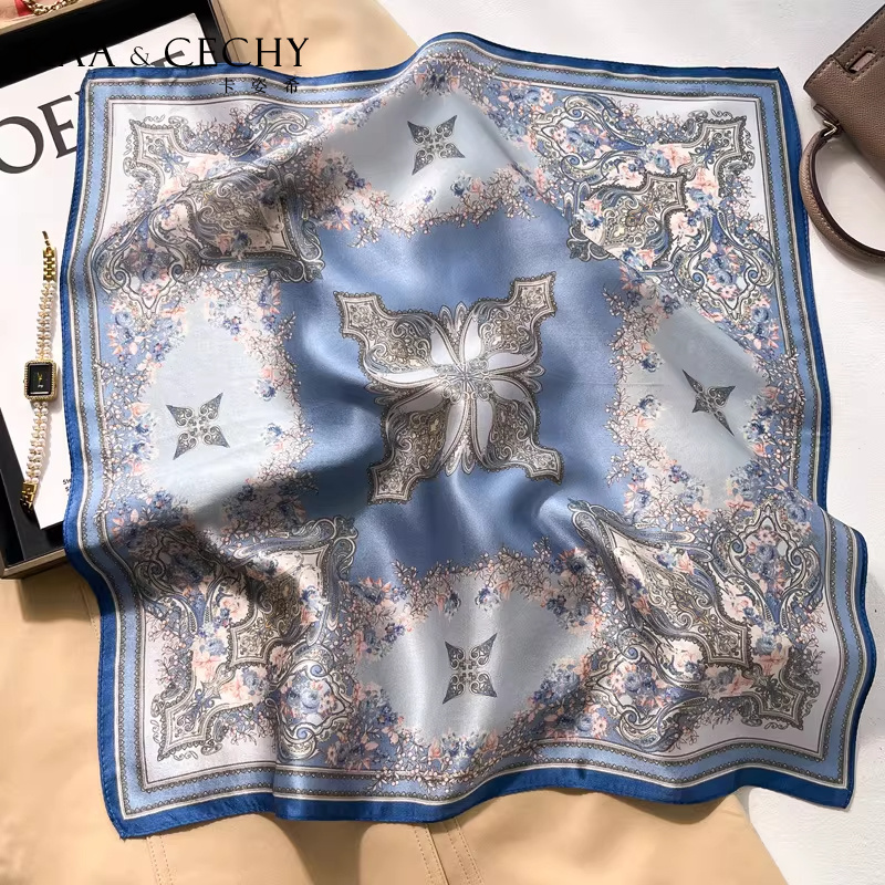 バロック花柄 100% 桑シルク正方形スカーフ 50 センチ - Luxury Bags China のレビューと価格
