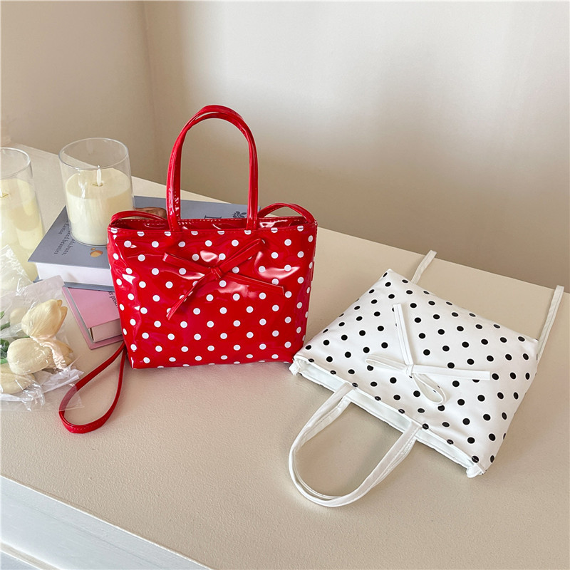 女性の新しいハンドバッグ韓国チェック柄水玉模様のリボンかわい - Luxury Bags Cute のレビューと価格