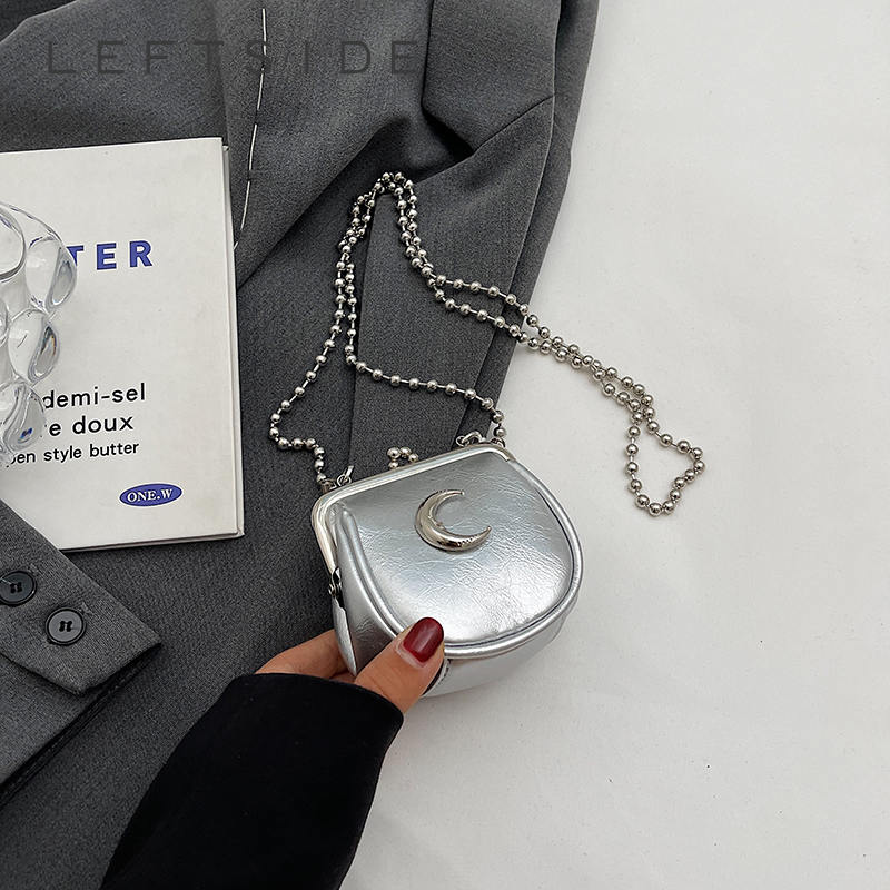 女性用ミニシルバークロスオーバーバッグ,女性用高級レザーハン - Luxury Bags Cute のレビューと価格